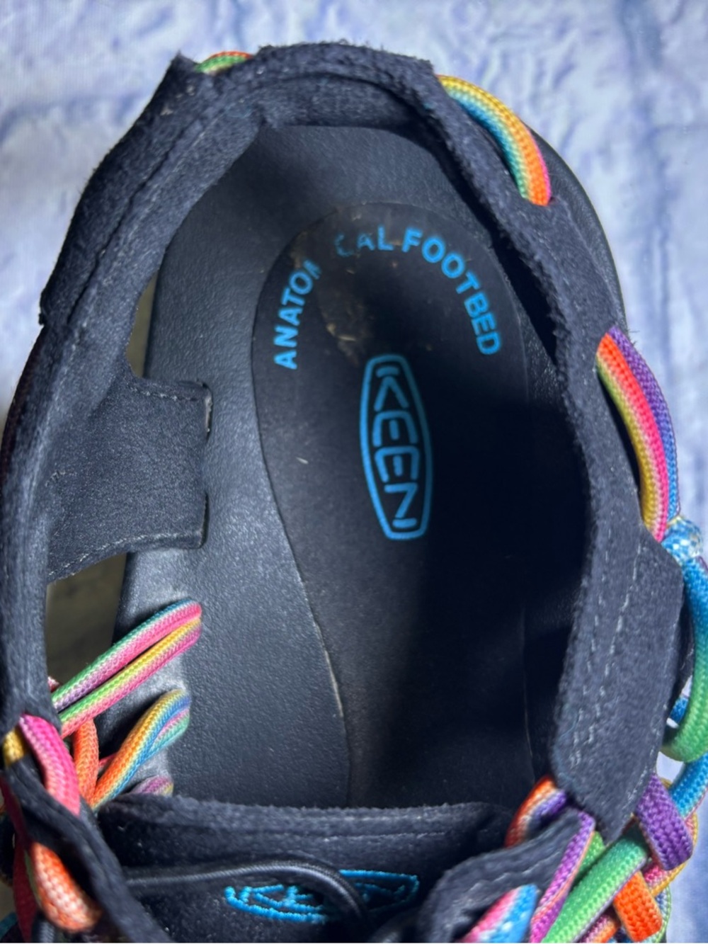 KEEN Uneek Tie-Dye Slip-On Sandals Womens 7 US Colorful Paracord Drawstring - Picture 7 of 13